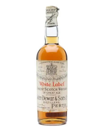 Dewar's White Label George V Spring Cap Bottled 1940's