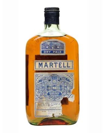 Martell 3 Dry Pale Cognac Spring Cap Bottled 1950s