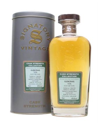 Glencraig 1976 30 Year Old Bourbon Barrel Signatory Cask Strength Collection