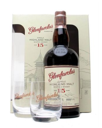 Glenfarclas 15 Year Old Set with Two Glasses