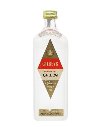 Gilbey's London Dry Gin Frosted Glass Bottled 1950s