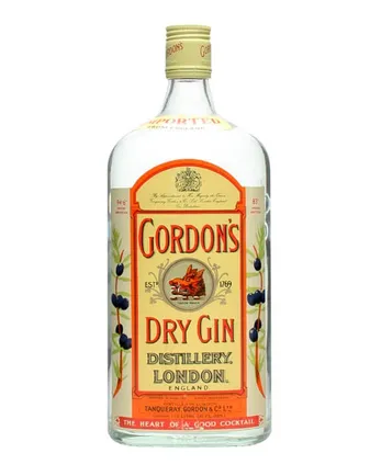 Gordon's Dry Gin Bottled 1970s Large Bottle