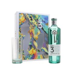 No.3 Organic London Dry Gin and Two Martini Glasses Gift Set