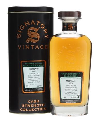 Mortlach 1991 20 Year Old Sherry Butt #7706 Signatory Cask Strength Collection