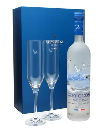 Grey Goose Vodka 2 Flutes Glass Pack